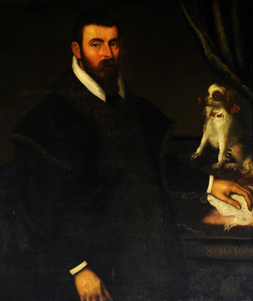 Portrait of a Gentleman with a Miniature Spaniel