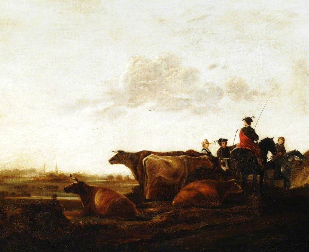 Herdsman and Cattle in a River Landscape