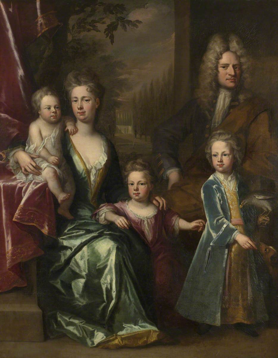 The Dryden Family: Edward Dryden (d.1717), His Wife, Elizabeth Allen and Their Children, John Dryden (c.1704–1770), Later Sir John Dryden, 7th Bt; Bevill Dryden (d.1758); and Mary Dryden, Later Mrs Allen Puleston