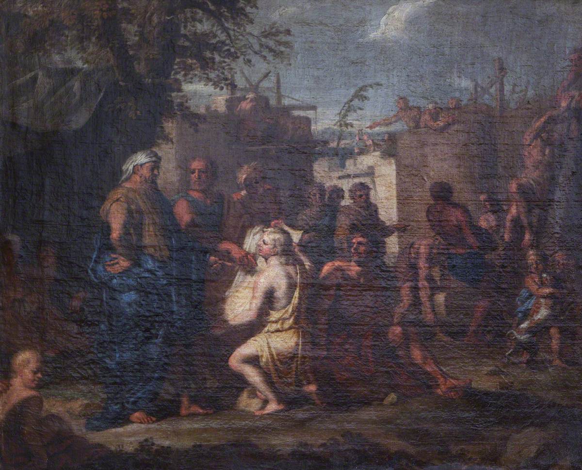 Cain Supervising the Building of the Walls of Enoch