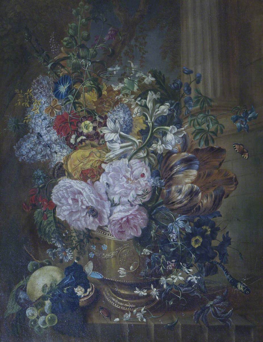 Still Life with Flowers in an Architectural Setting