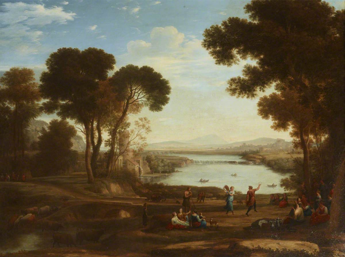 Landscape with Two Figures Dancing with Tambourines (The Mill)