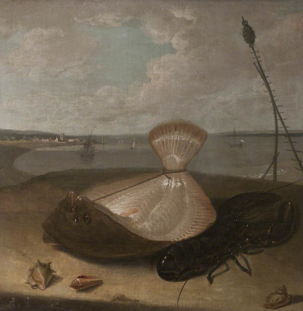 Turbot, Lobster and Sea Shells, in the Thames Estuary (?)