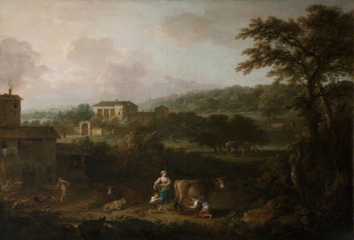 Landscape with Pastoral Figures and Animals from Milton's 'L'Allegro' (1645)