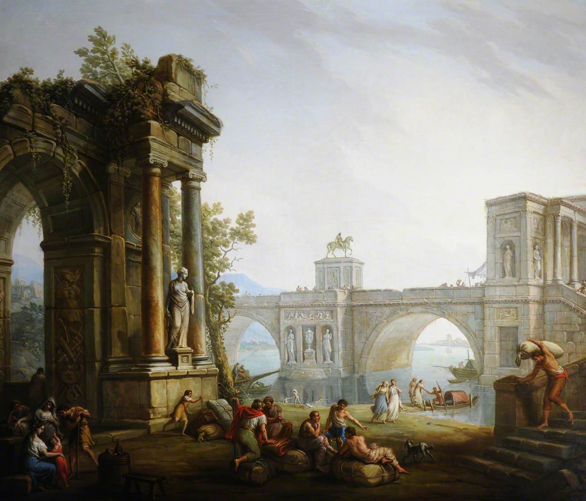 Capriccio with the Ruins of a Triumphal Arch and a Bridge