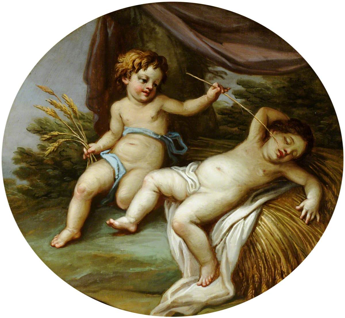 A Putto Being Woken from Sleep by Tickling of His Nose