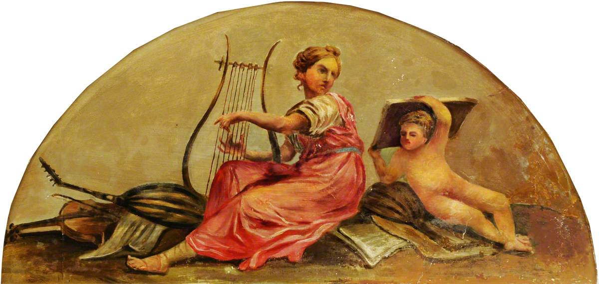 Putto with a Personification of Music
