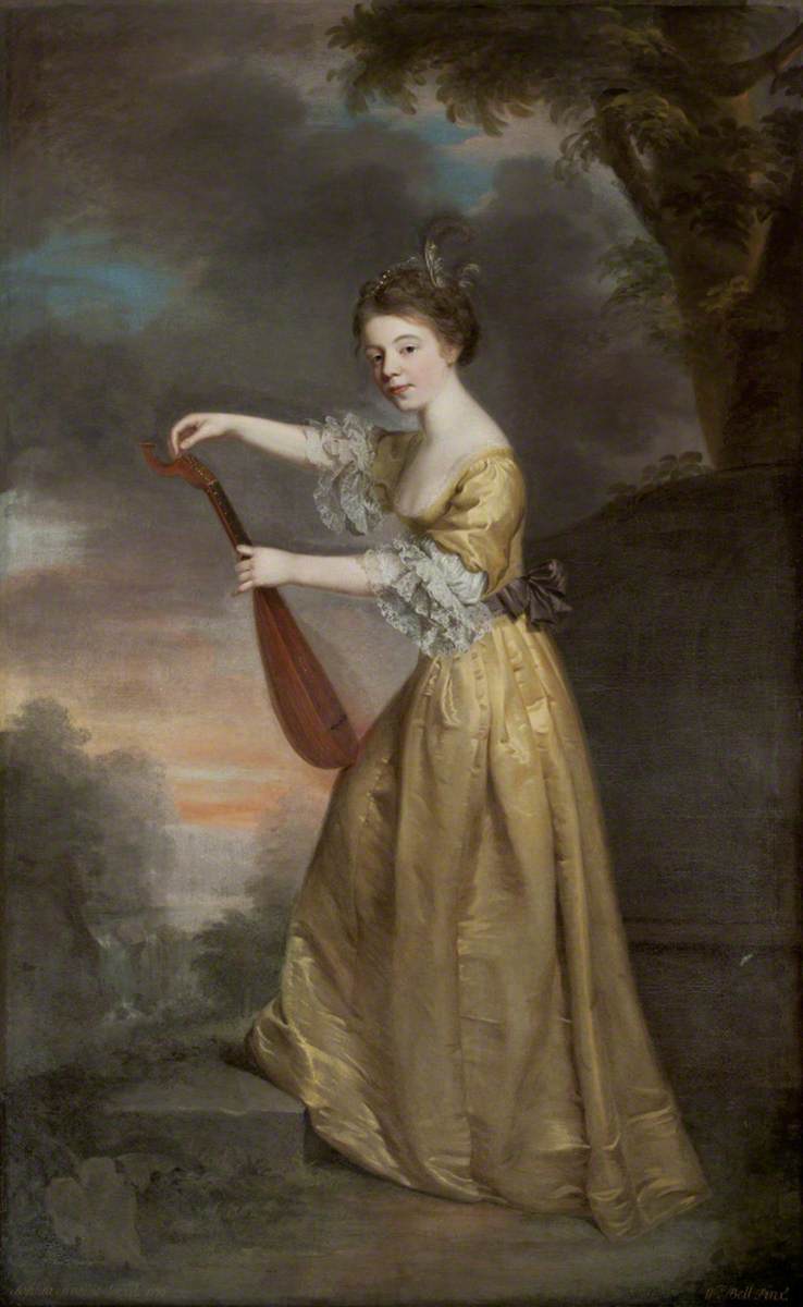Sophia Anne Delaval (1755–1793), Later Mrs Jadis, Tuning a Mandolin in a Landscape Setting