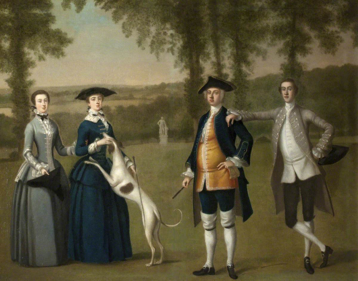The Trevelyan Conversation Piece: Sir John Trevelyan (1735–1828), 4th Bt, with His Wife Louisa Simond, Lady Trevelyan, His Son Sir John Trevelyan (1761–1846), 5th Bt, and His Daughter Helena Trevelyan