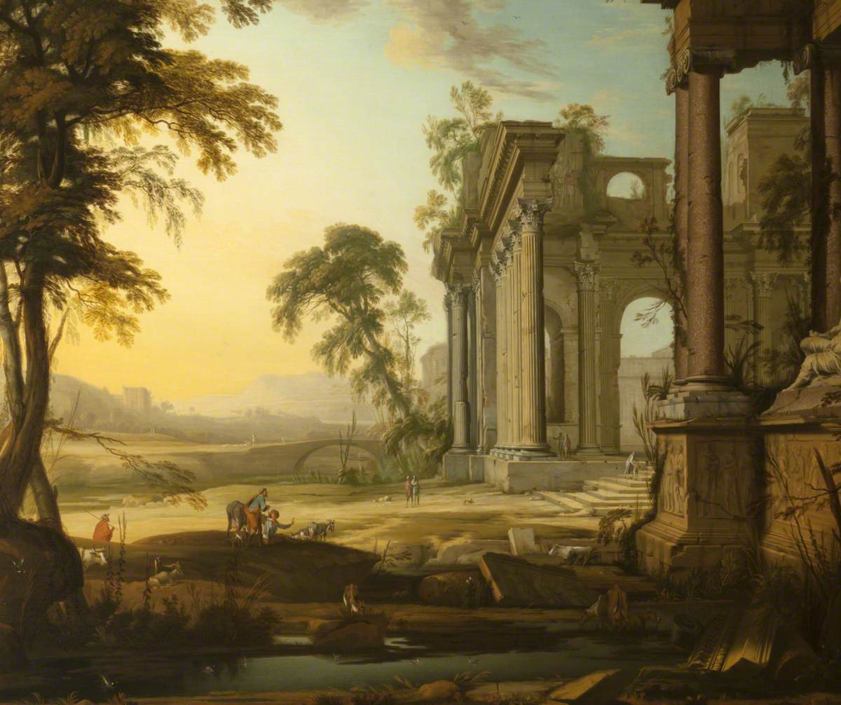 Landscape with a Capriccio of Ruins and Figures