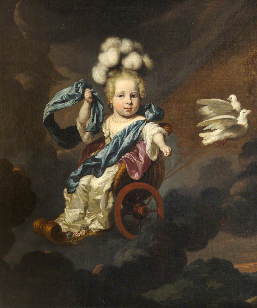 Portrait of a Baby Girl as Venus, in a Chariot Drawn by Doves