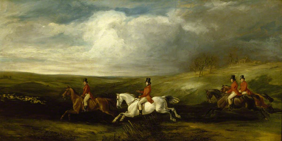 'Full Cry' (The Four Sons of Baron Nathan Mayer de Rothschild Following Hounds)