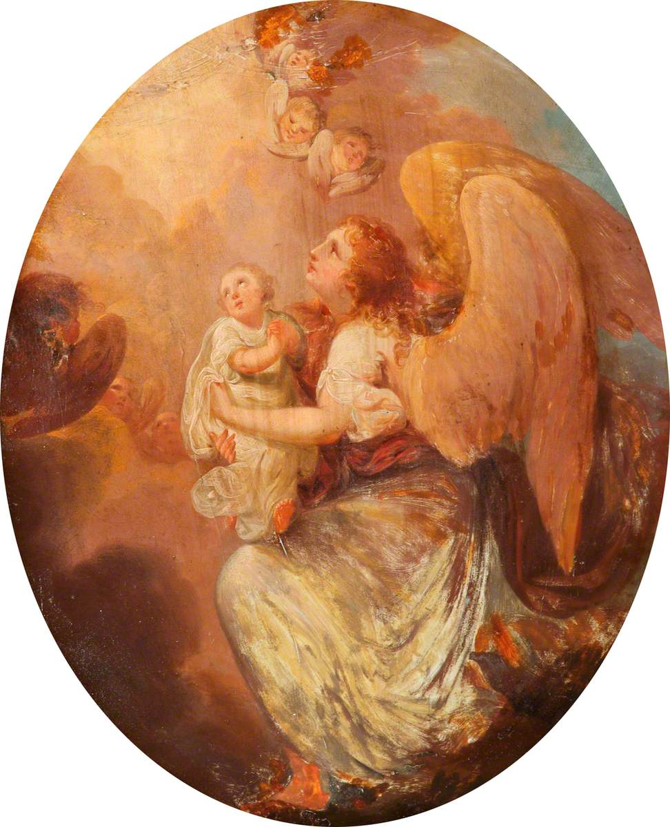 A Baby Offered up to Heaven by its Guardian Angel