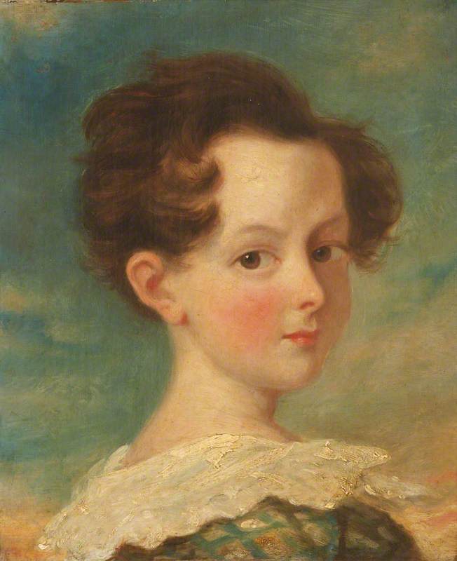 Head of a Girl in a Van Dyck Collar over Tartan