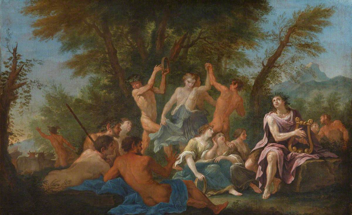 Apollo with Nymphs and Satyrs, and Mercury Stealing the Cattle of Admetus