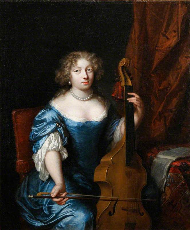Portrait of a Lady Playing a Viola da Gamba