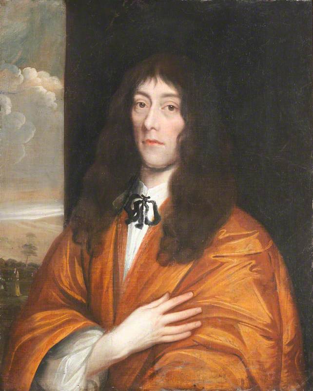 Portrait of an Unknown Poet (?) in an Orange Cloak with Hand on Heart