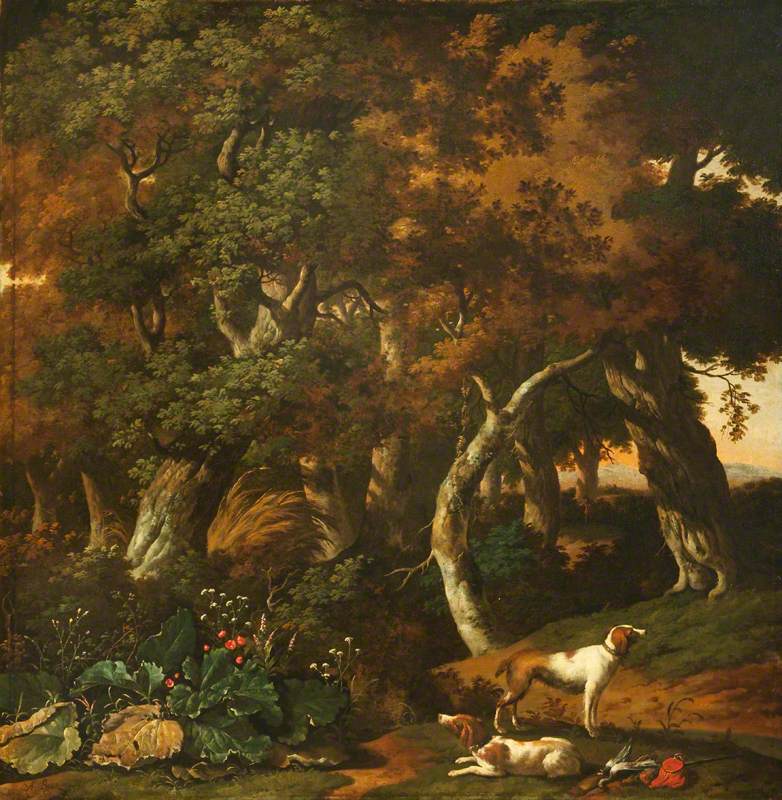 Landscape with Two Hunting Hounds