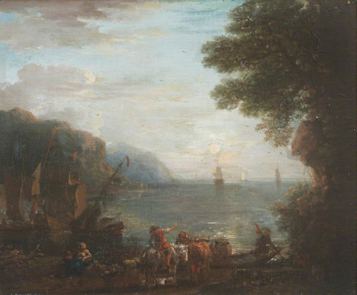 Coastal Scene with Shipping at Dawn