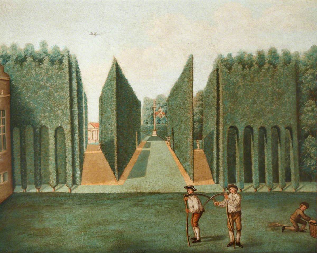 The Topiary Arcades and George II Columns, Hartwell House, Buckinghamshire