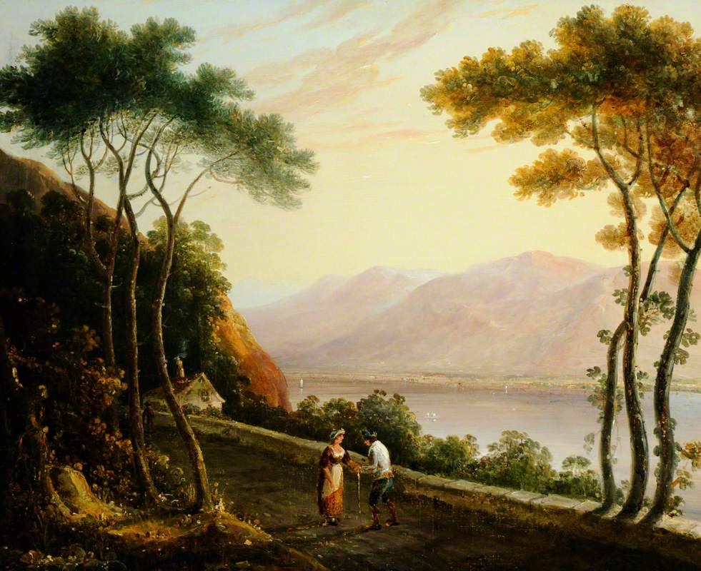 Lakeside Mountain Scene