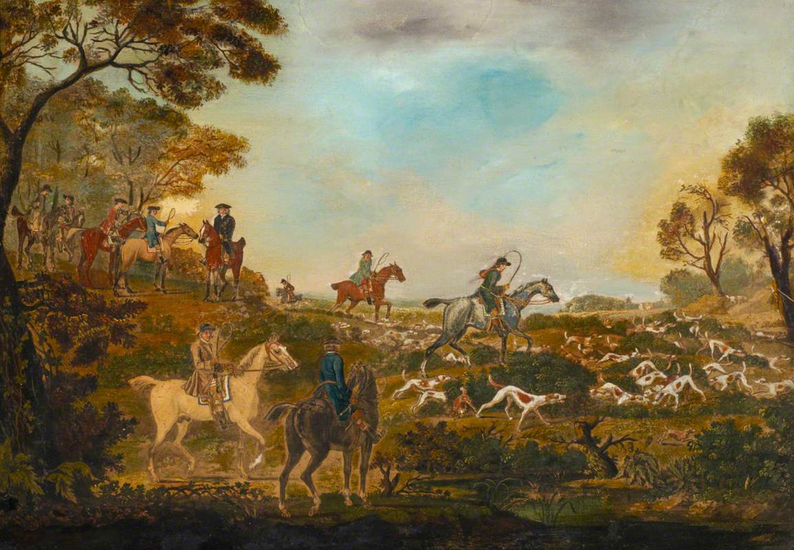 Huntsmen and Hounds with a Captured Fox