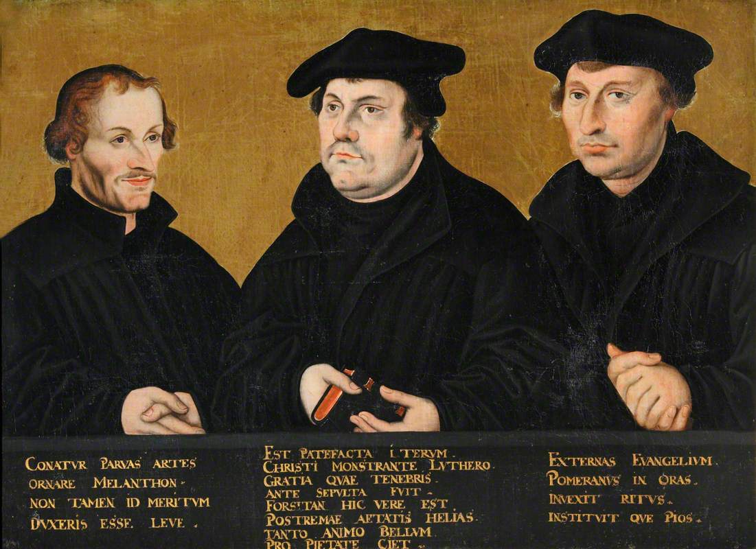 Philip Melanchthon (1497–1560), Martin Luther (1483–1546) and Johann Bugenhagen (1485–1558), Called Dr Pommer