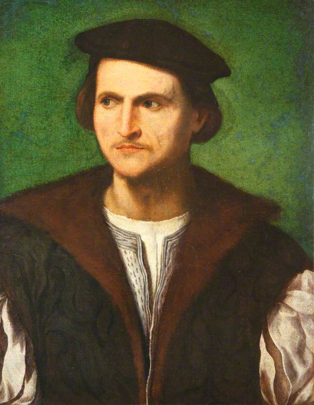 Portrait of an Unknown Man in a Black Cap with a Fur Collar