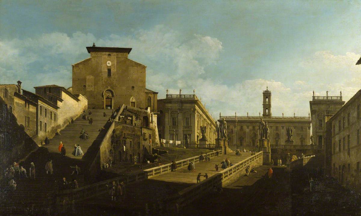 The Piazza del Campidoglio with Santa Maria d'Aracoeli, Rome
