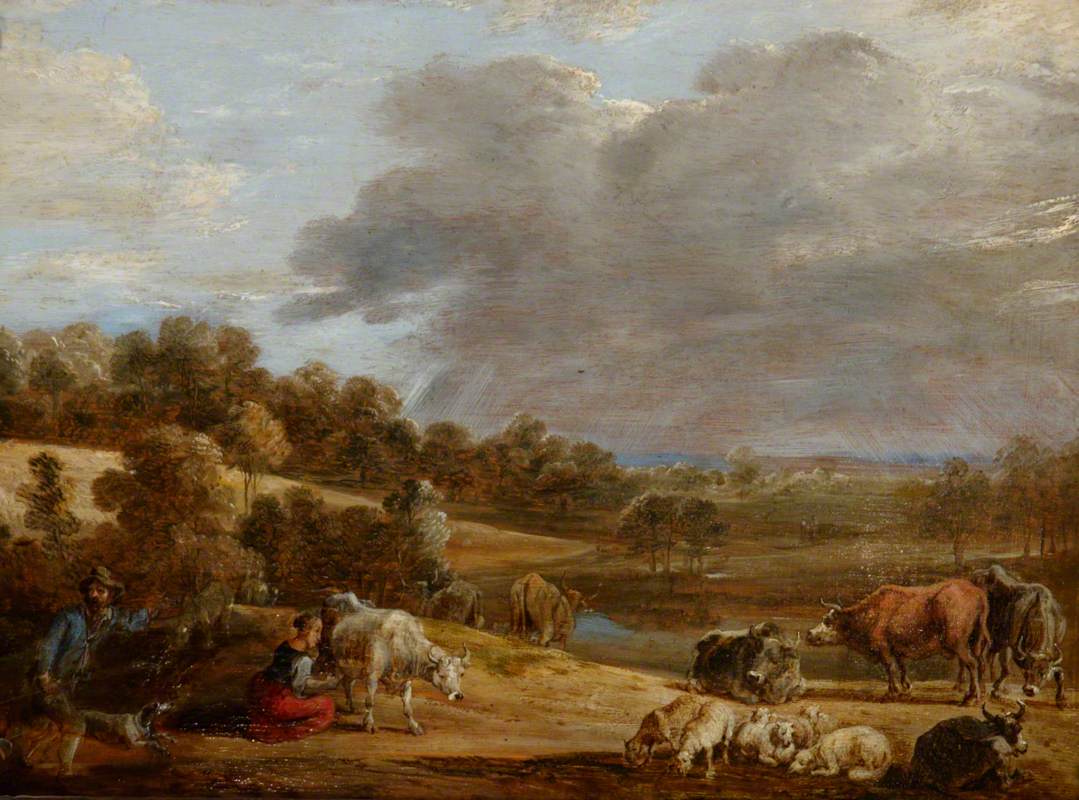 A Landscape with a Woman Milking