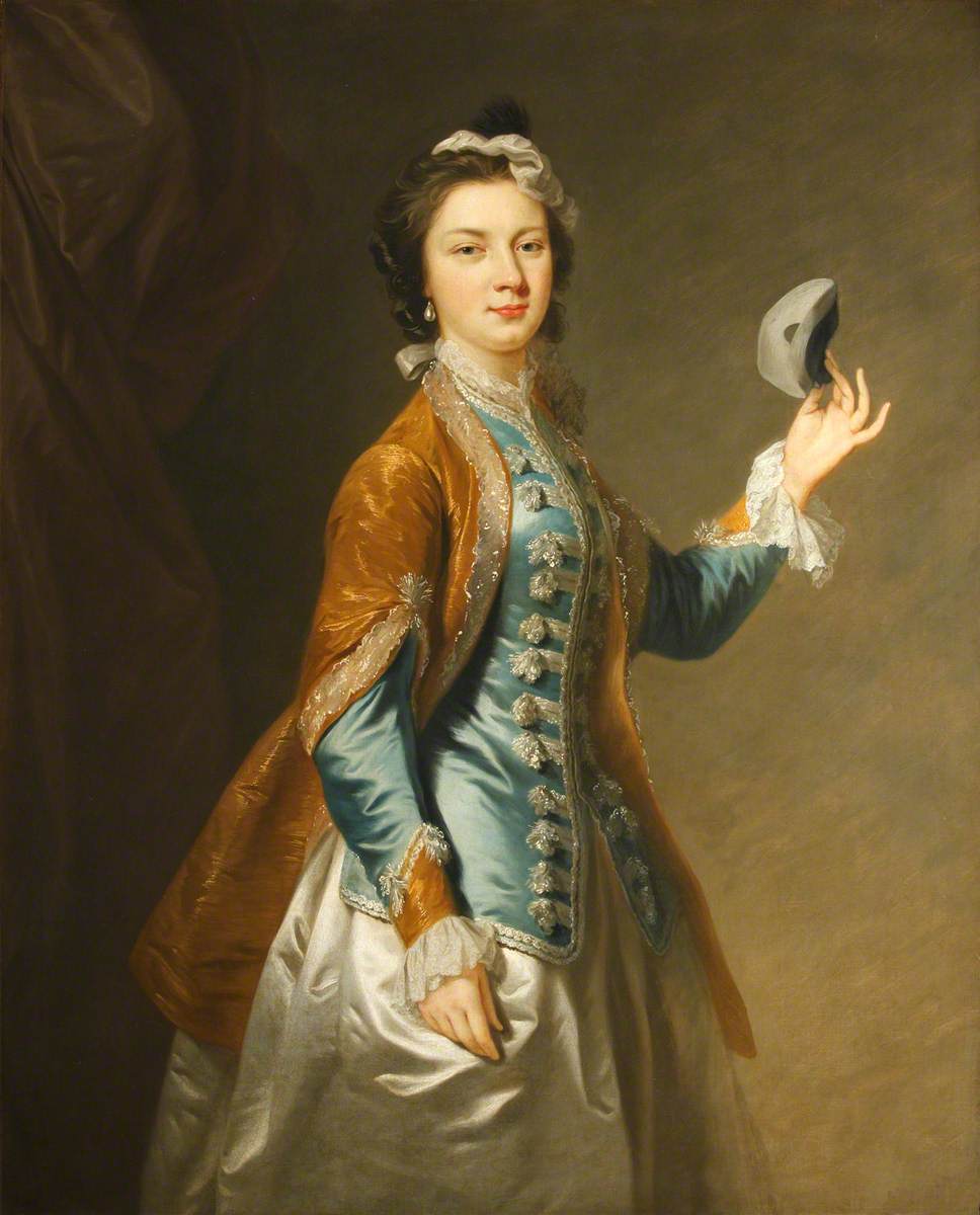 Eva Maria Veigel, Mrs David Garrick (1724–1822), with a Mask