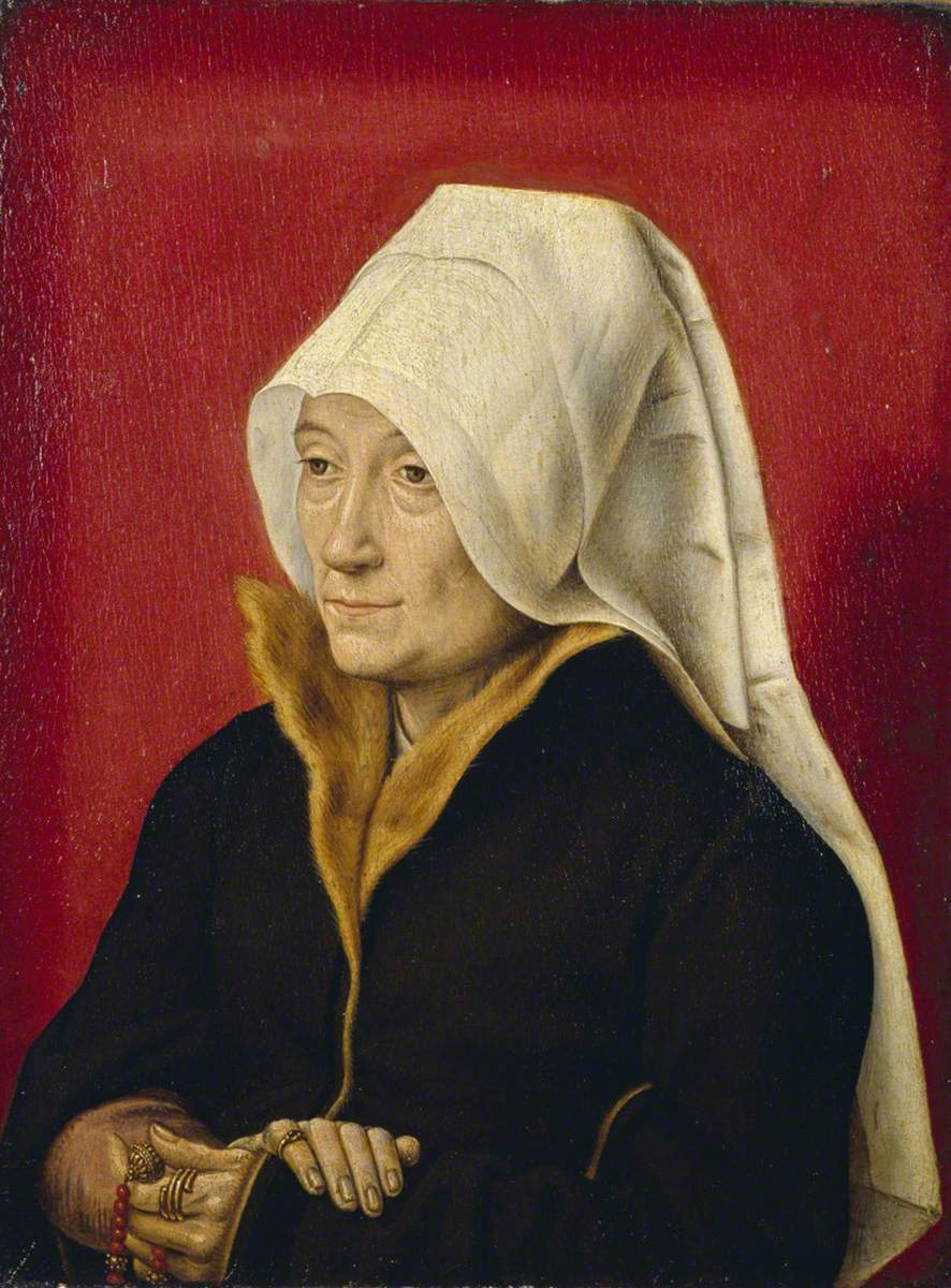 Portrait of an Old Woman Holding Her Prayer Book