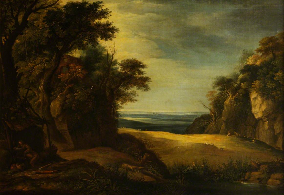 A Rocky Landscape with a Hermit