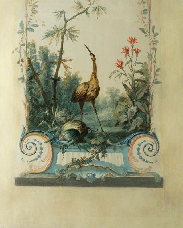 Wall Panel with Crane and Parrot