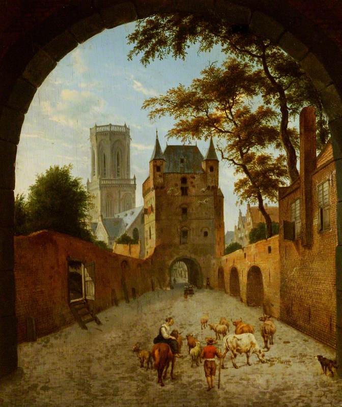 Emmerich: View through a Gateway of the Waterpoort
