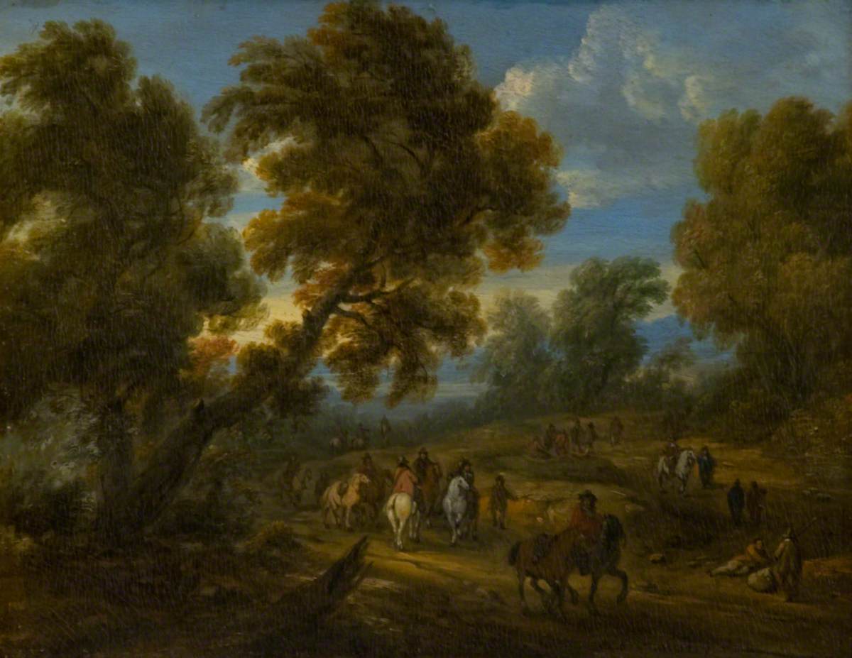 Wooded Landscape with Horsemen on a Road