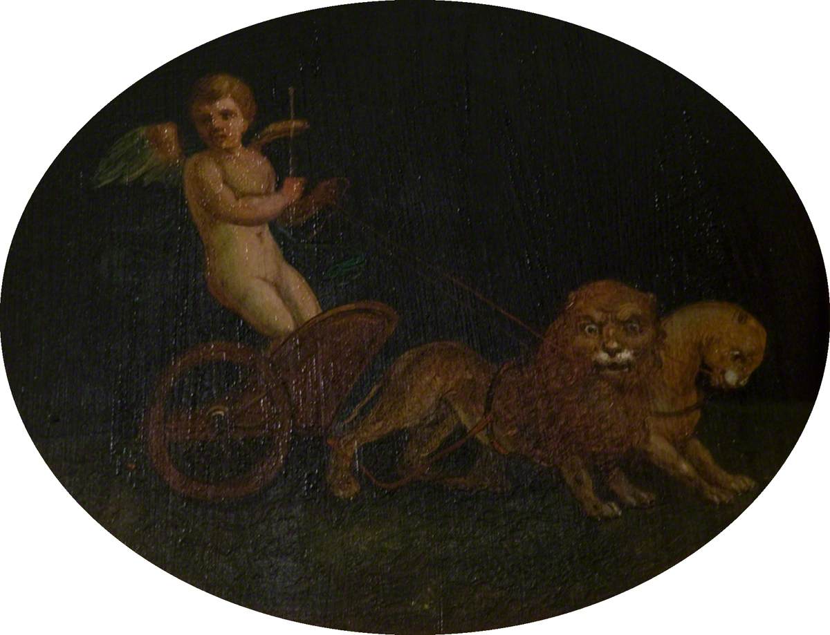 Putto in a Chariot Drawn by Two Lions