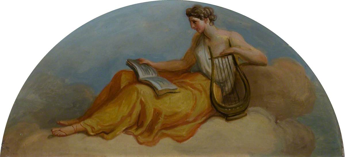Female Figure with a Lyre and Book