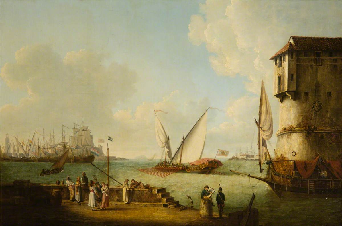Port of Leghorn with a Half Galley of the Grand Duke of Tuscany Putting Out to Sea