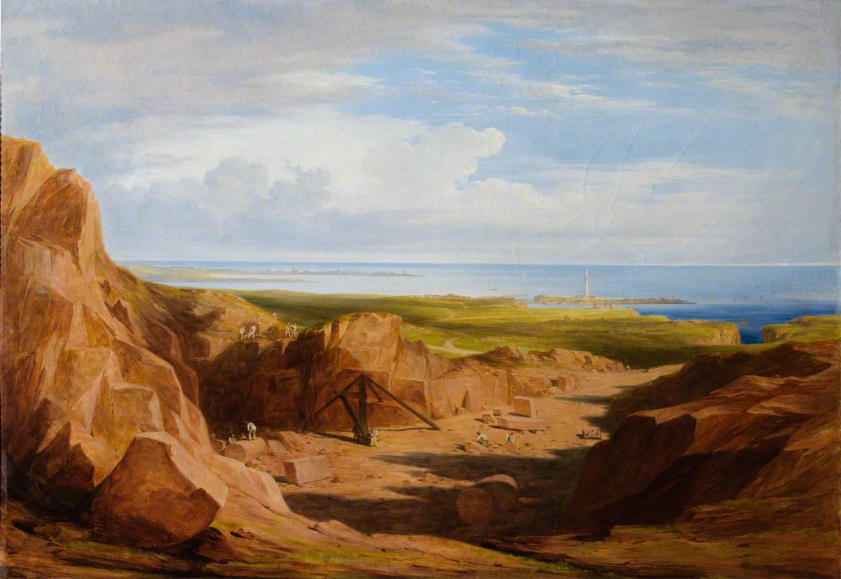 Quarrying: Peterhead Quarry with a Lighthouse in the Background