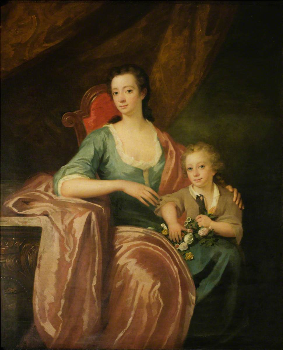Lady Anne Gordon, 3rd Wife of the 2nd Earl of Aberdeen, with Her Son, Alexander, Lord Rockville
