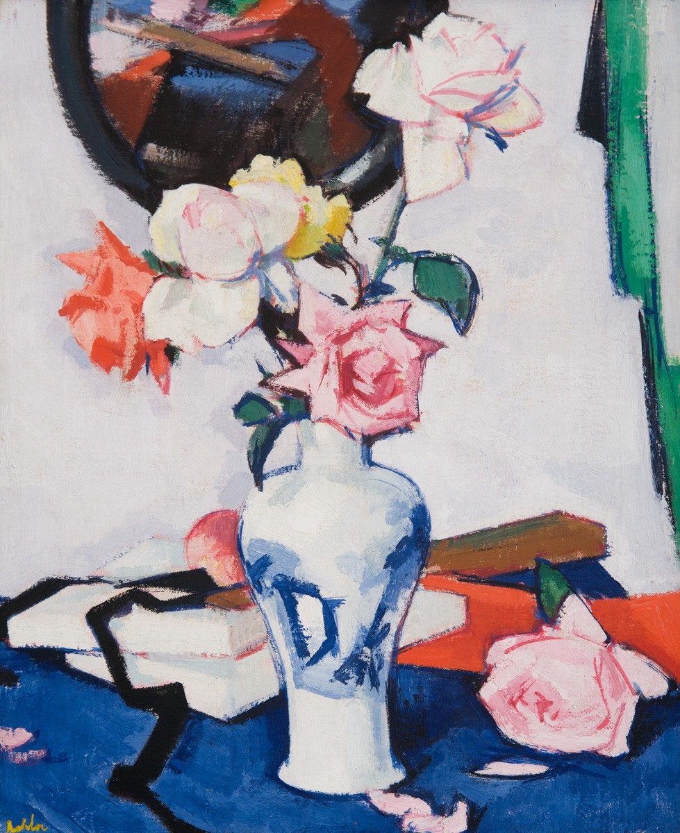 Still Life with Roses and a Mirror