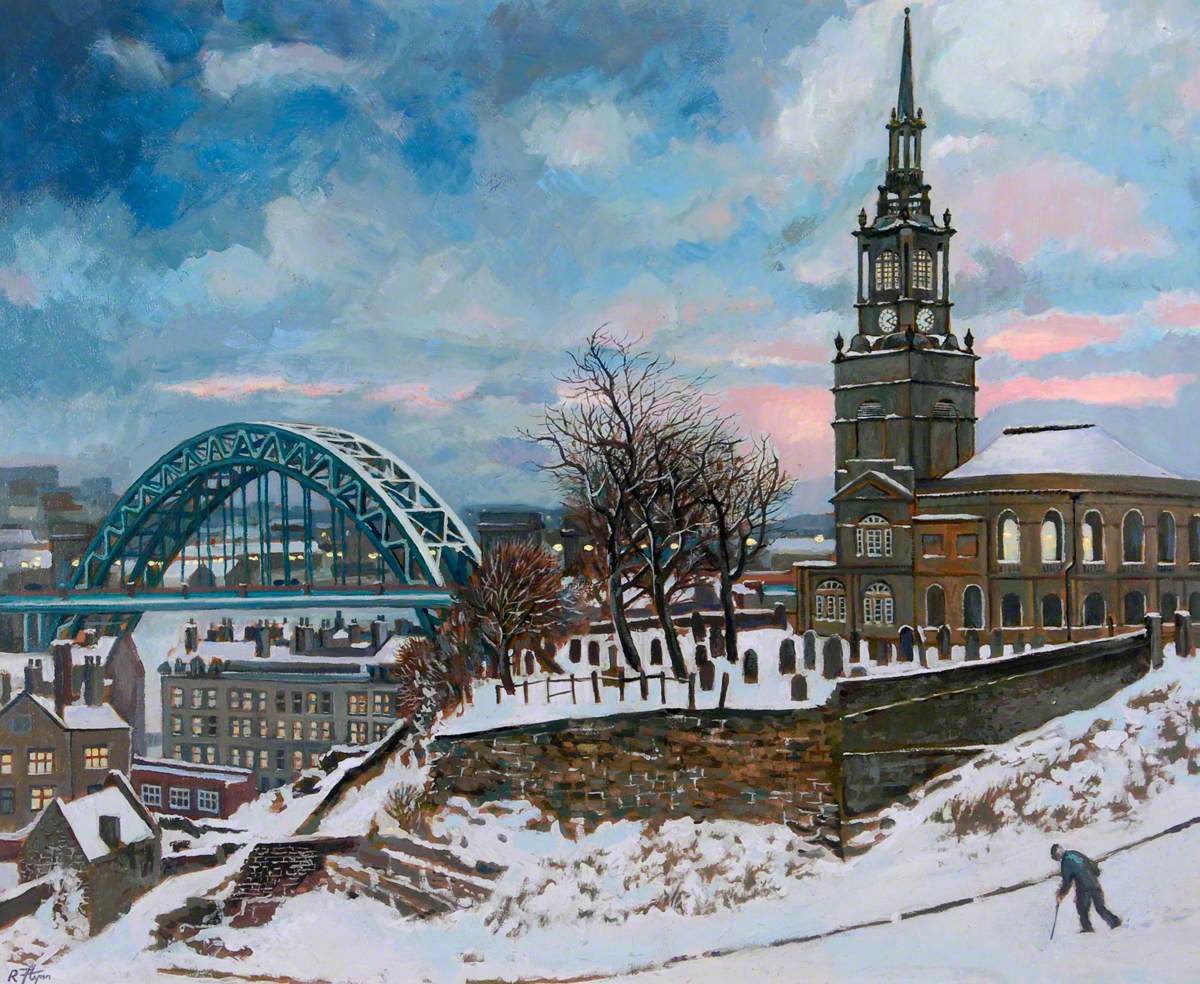 The Tyne Bridge and All Saints Church, Newcastle upon Tyne, Tyne and Wear