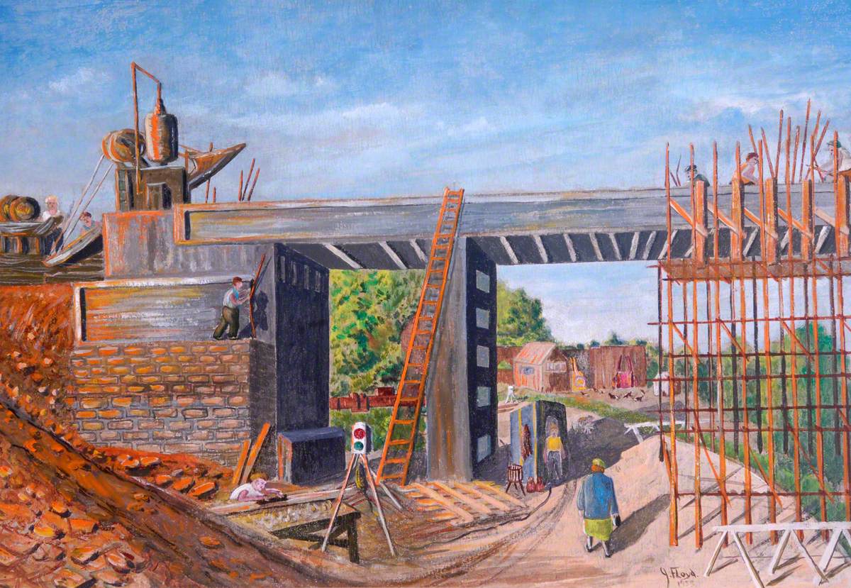 Building the New Bridge at Woodhorn, Northumberland