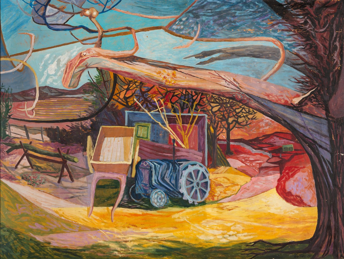Landscape with Blue Tractor