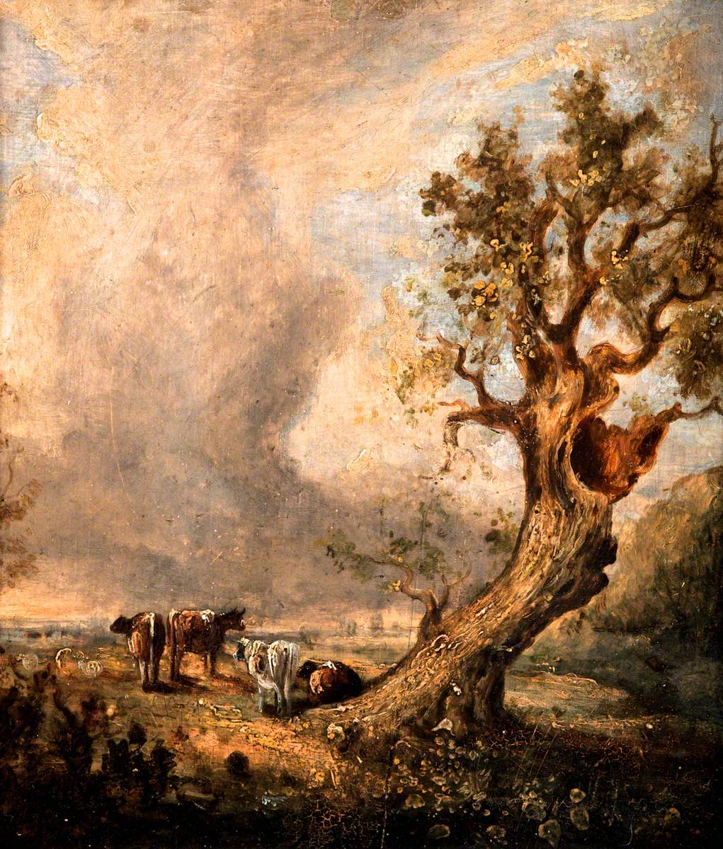 Landscape with Tree and Cattle