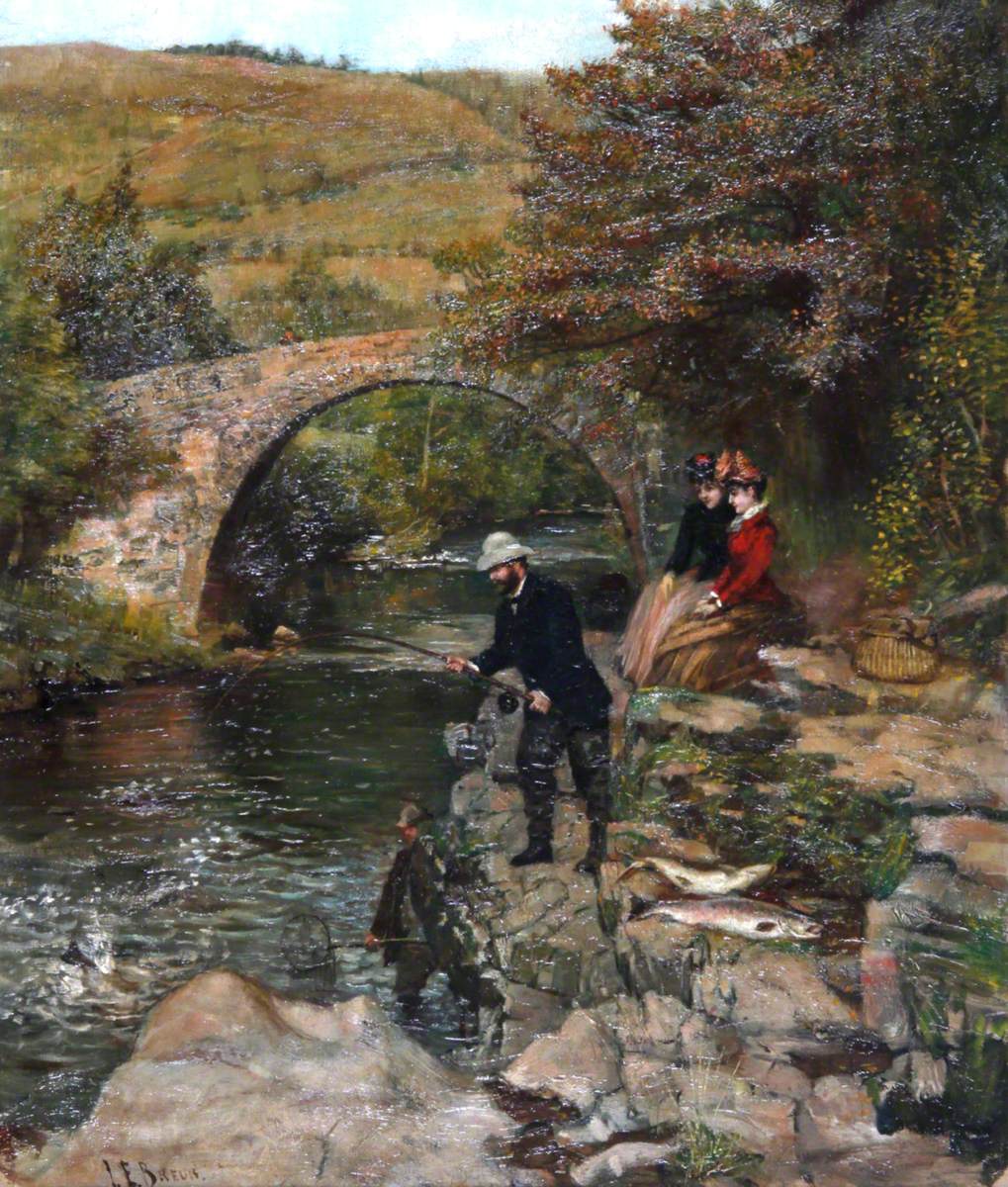 Madame Patti Watching Nicolini Landing a Salmon, Pont Pantysgallog