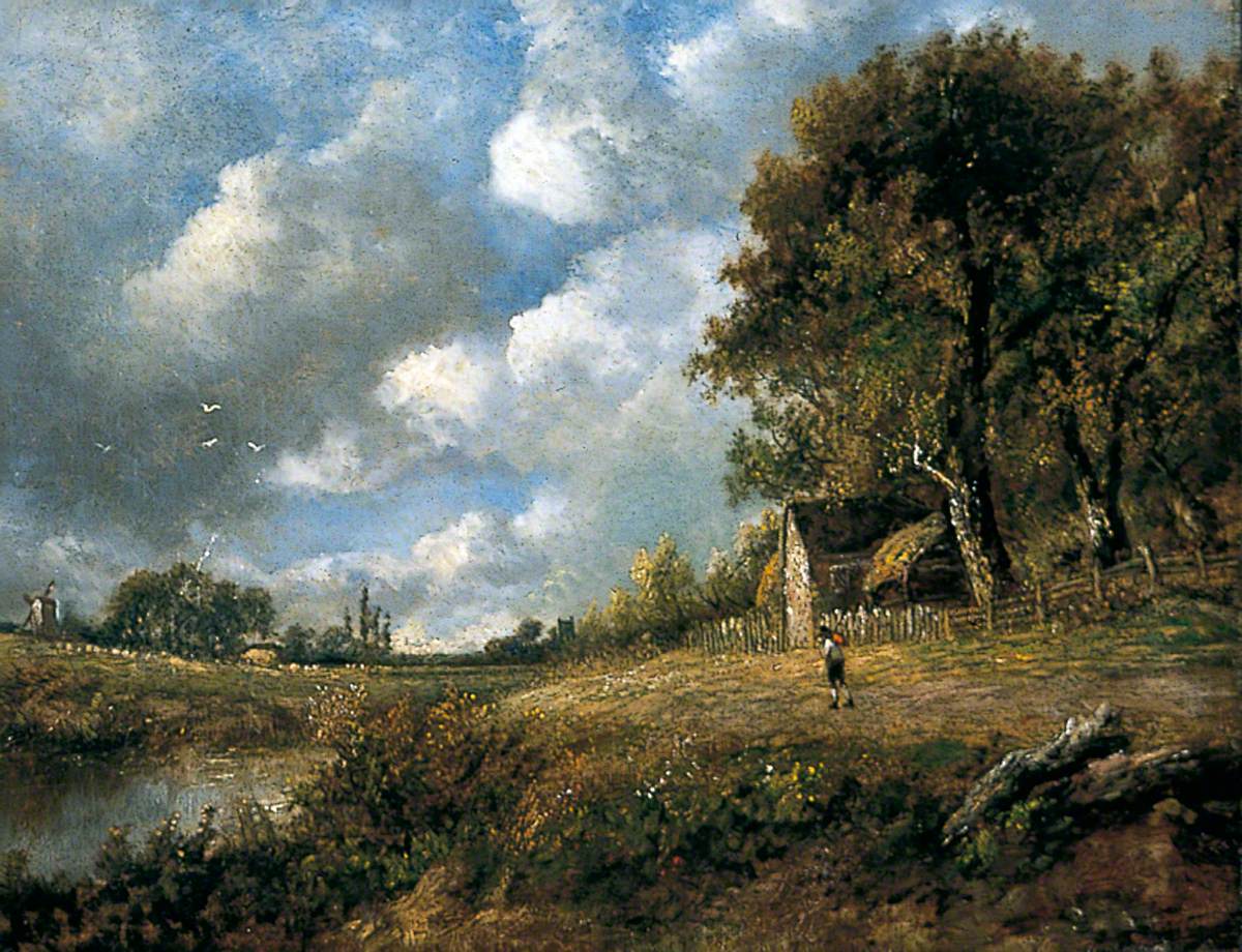 Landscape with Cottage and Figure by a Windmill