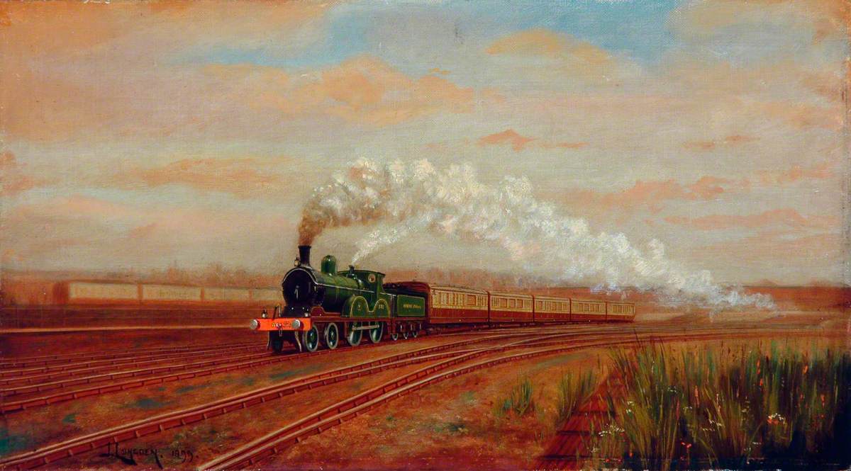 Great Central Railway Express Train Leaving Marylebone Station Hauled by 4–4–0 Locomotive No. 872