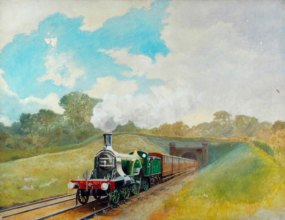 Great Northern Railway Express Hauled by 4–2–2 Locomotive No. 1007